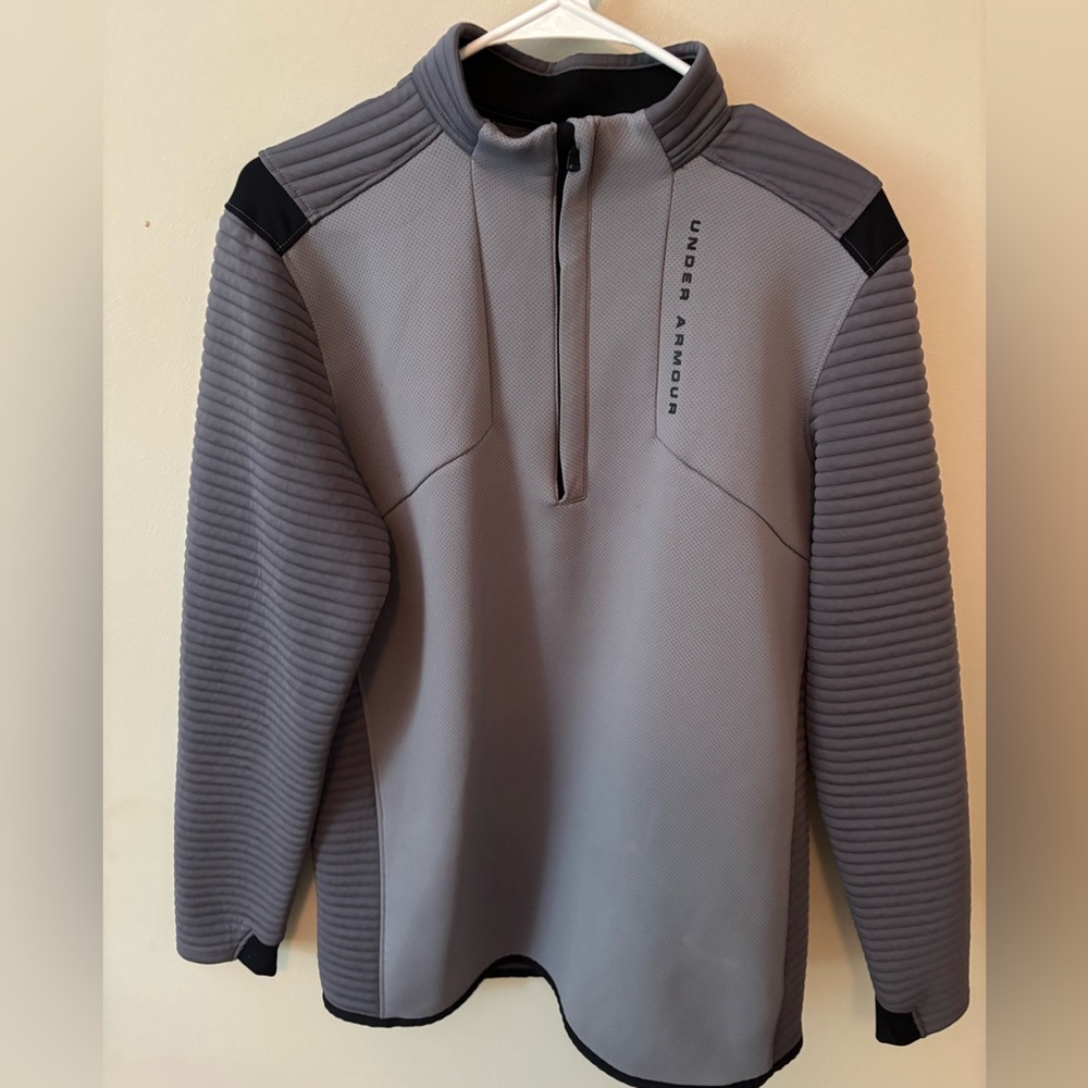 Under Armour Men's Gray Performance Quarter-Zip Jacket with Black Accents